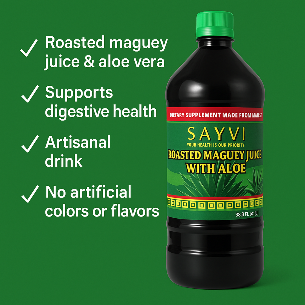 SAYVI Organic Agave Syrup - 33.8 fl oz Roasted Maguey with Aloe - Premium Agave Nectar for Drinks and Desserts - Pure Agave Syrup Organic for Healthy Sweetening $22.99 Per Unit