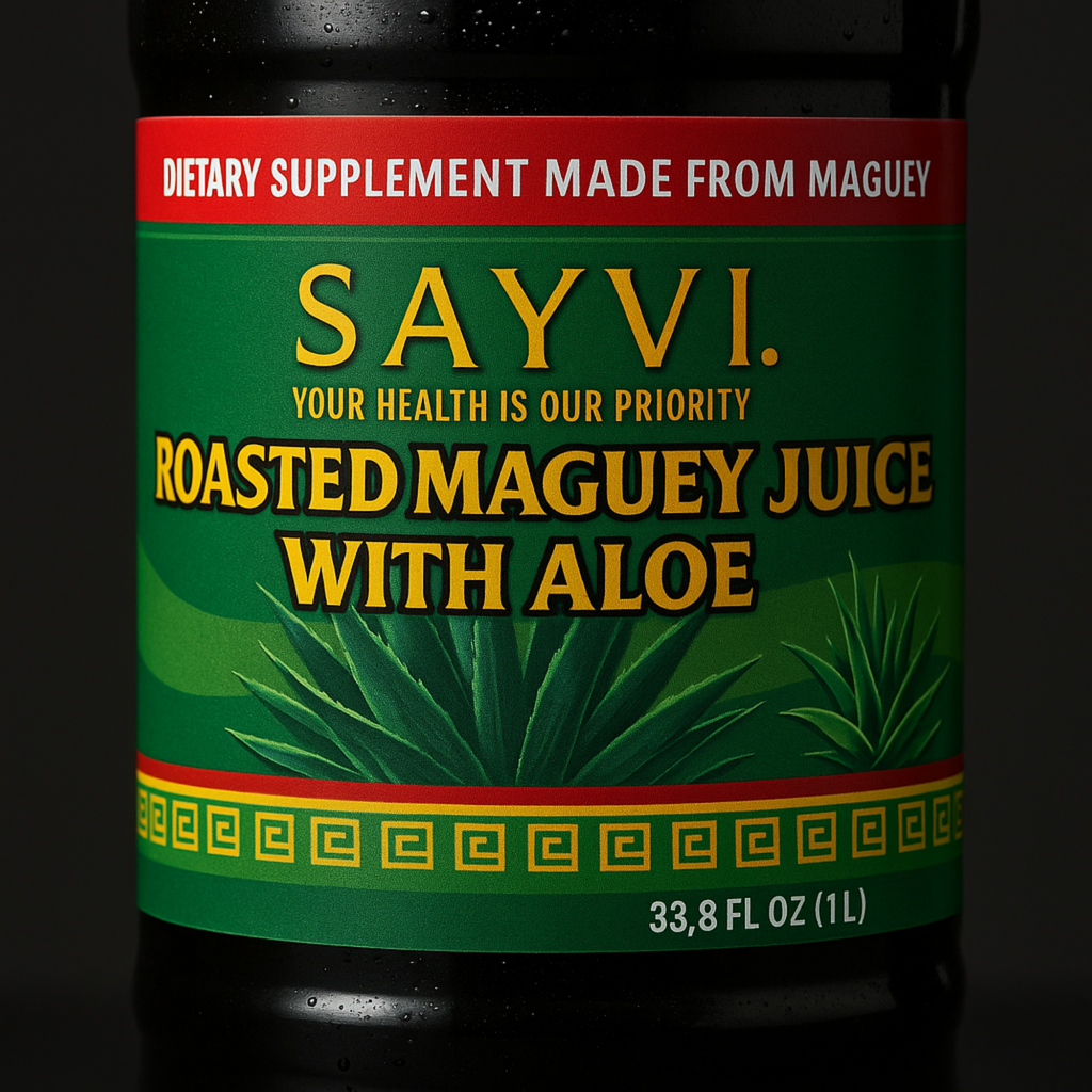 SAYVI Organic Agave Syrup - 33.8 fl oz Roasted Maguey with Aloe - Premium Agave Nectar for Drinks and Desserts - Pure Agave Syrup Organic for Healthy Sweetening $22.99 Per Unit