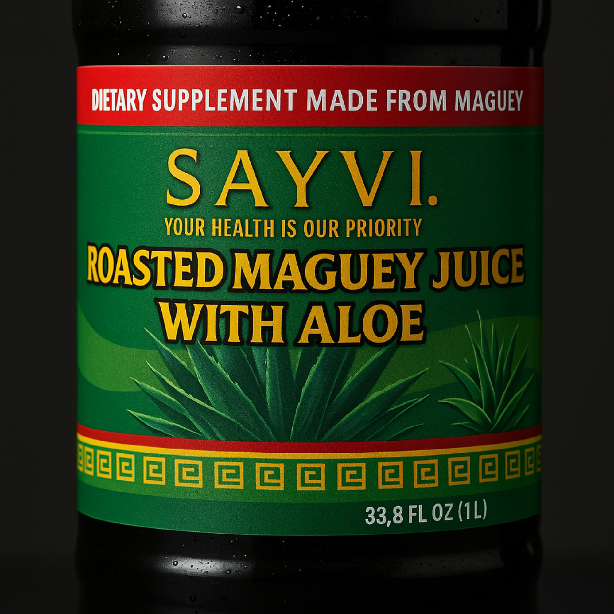 SAYVI Organic Agave Syrup - 33.8 fl oz Roasted Maguey with Aloe - Premium Agave Nectar for Drinks and Desserts - Pure Agave Syrup Organic for Healthy Sweetening $22.99 Per Unit